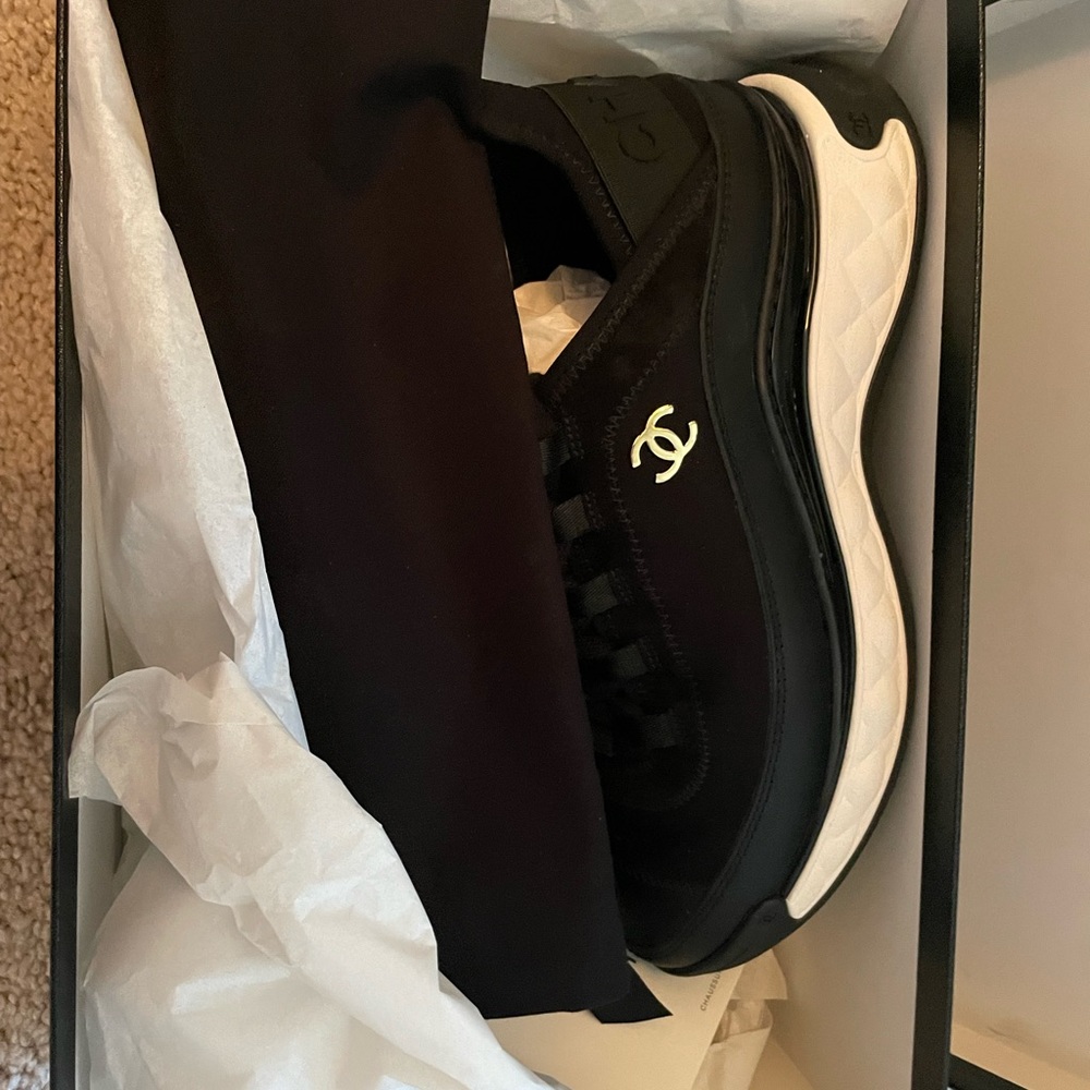 Authentic Chanel black sneakers NWT size 36.5